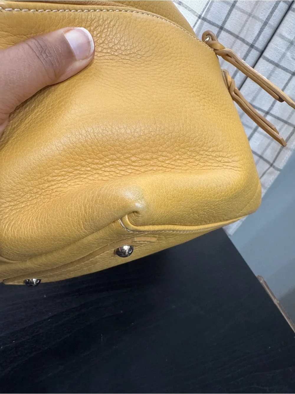Dooney & Bourke Dillen Pebble leather Satchel Shoulder Bag Yellow